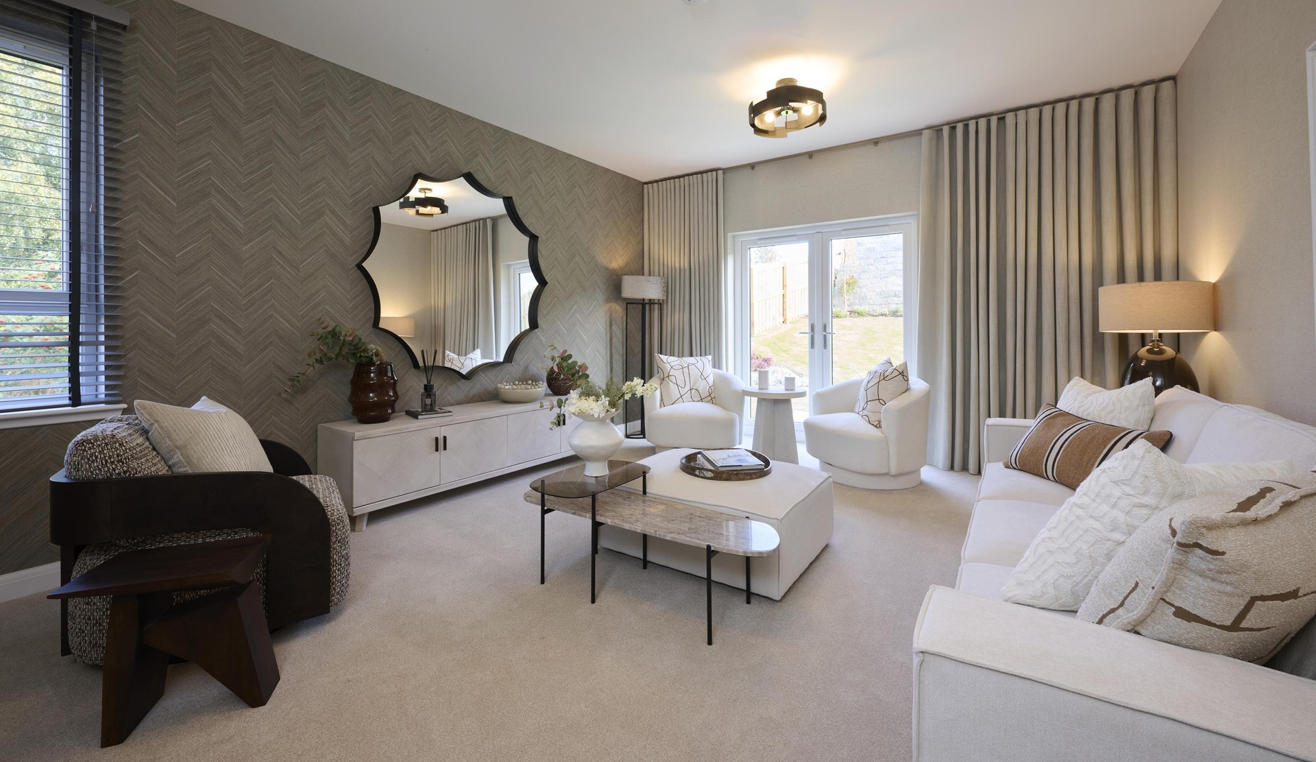 The Carnegie - living room with French doors
