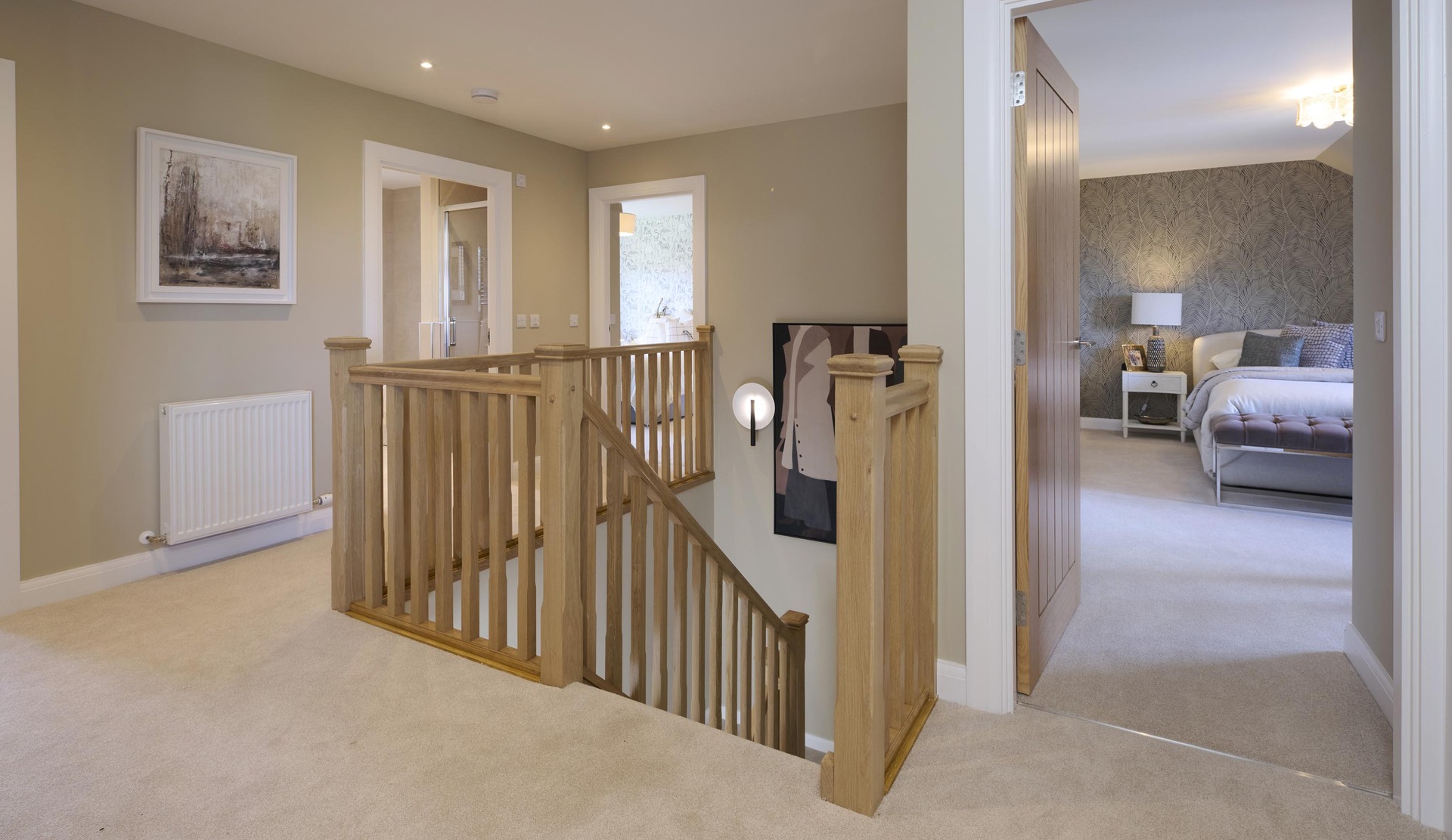 The Carnegie - first floor landing and oak staircase