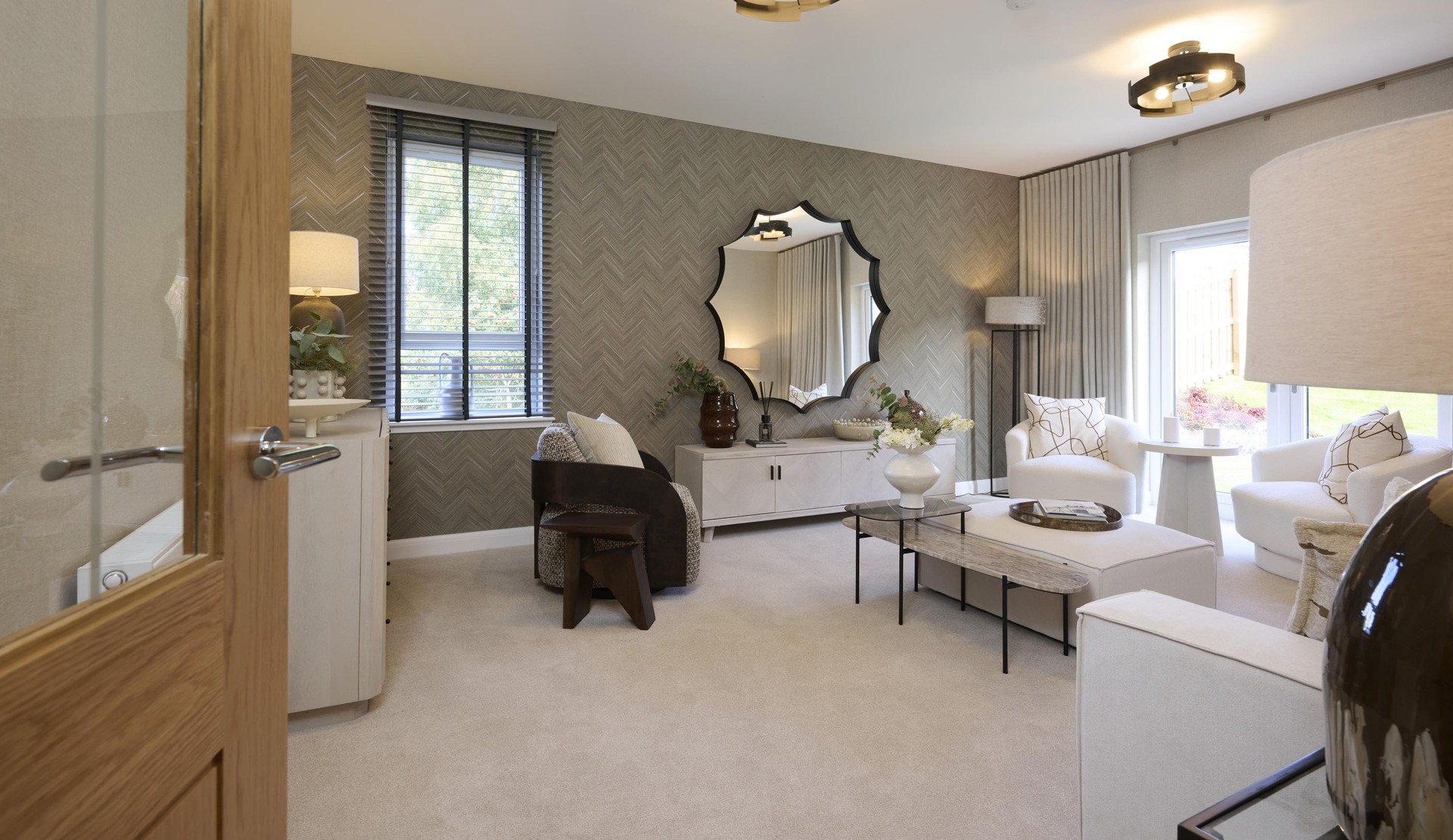 The Carnegie - living room with French doors