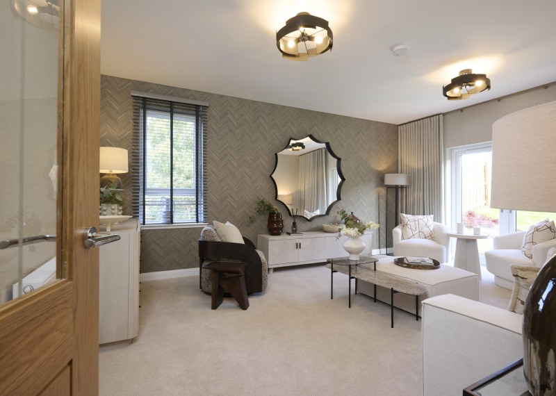 The Carnegie - living room with French doors